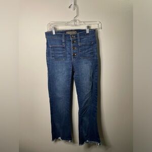 J. Crew Point Sur 10" High-Rise Demi-Boot Jean with Button Fly Raw Hem